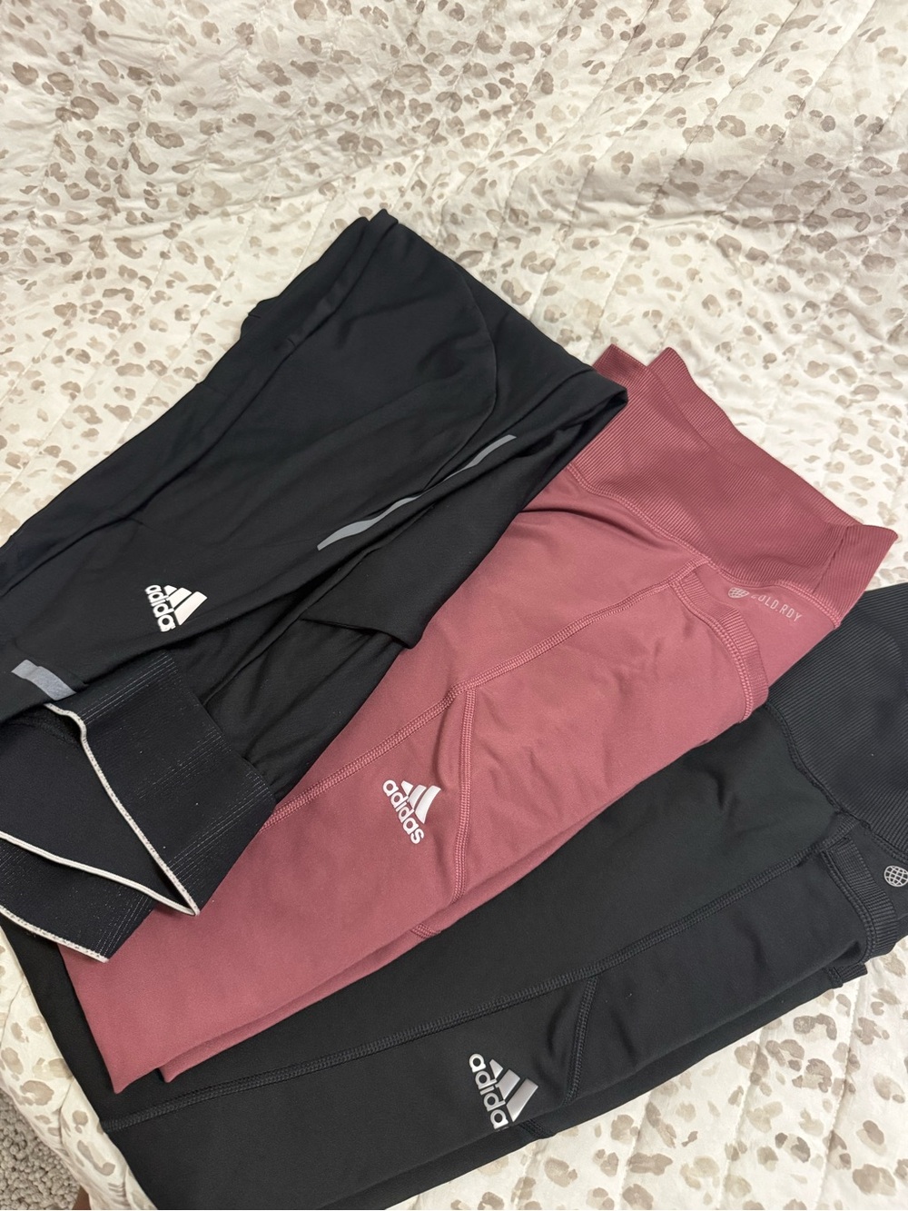 Adidas Women Performance Cold Gear Leggings - Black, Black & Mauve